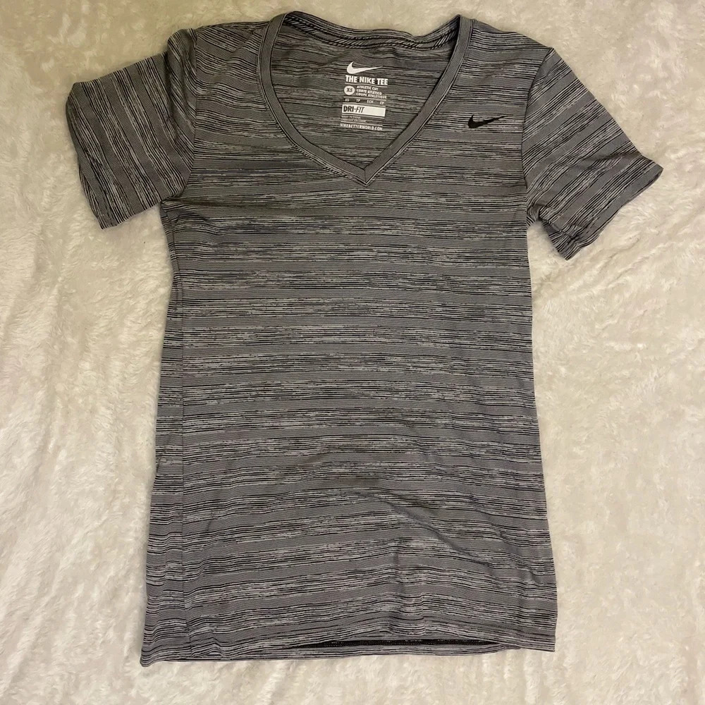 Nike Gray Space-Dye V-Neck Short Sleeve Tee
